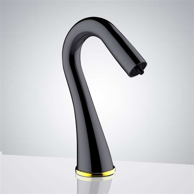 BathSelect Matte Black Hand Sanitizer Automatic Soap Dispenser - Deck Mounted Commercial